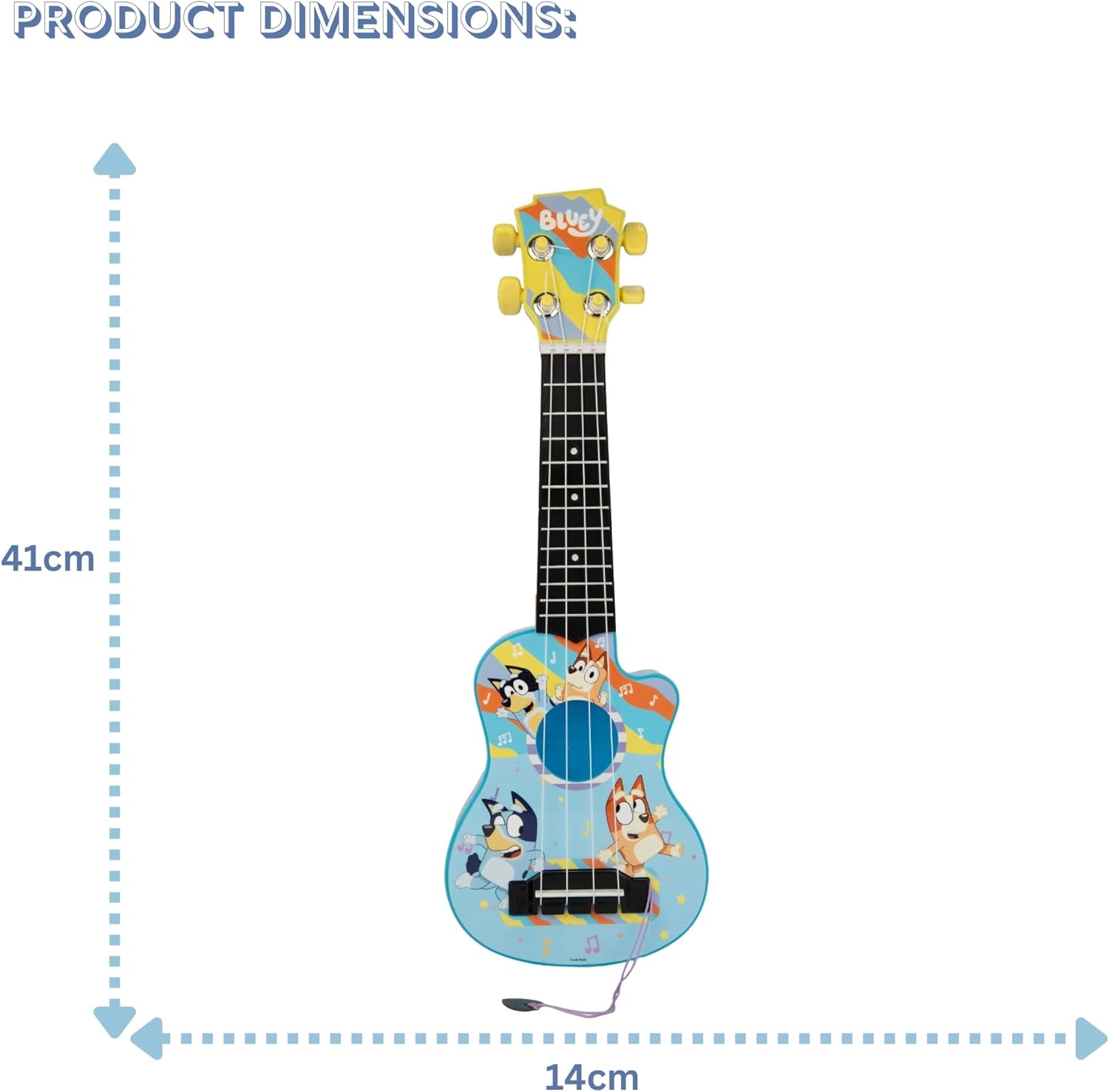 Bluey My First Guitar Kids Beginner Acoustic Ukulele with 4 Nylon Strings