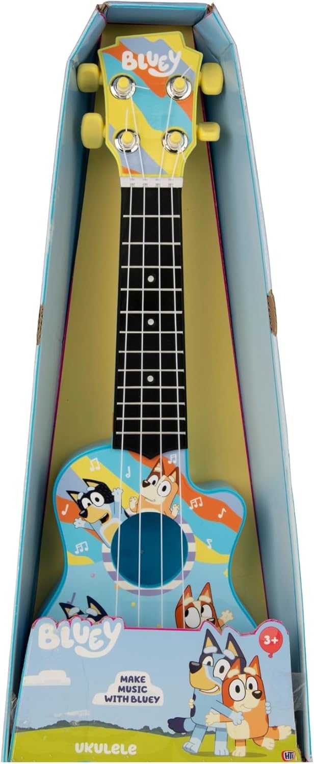 Bluey My First Guitar Kids Beginner Acoustic Ukulele with 4 Nylon Strings