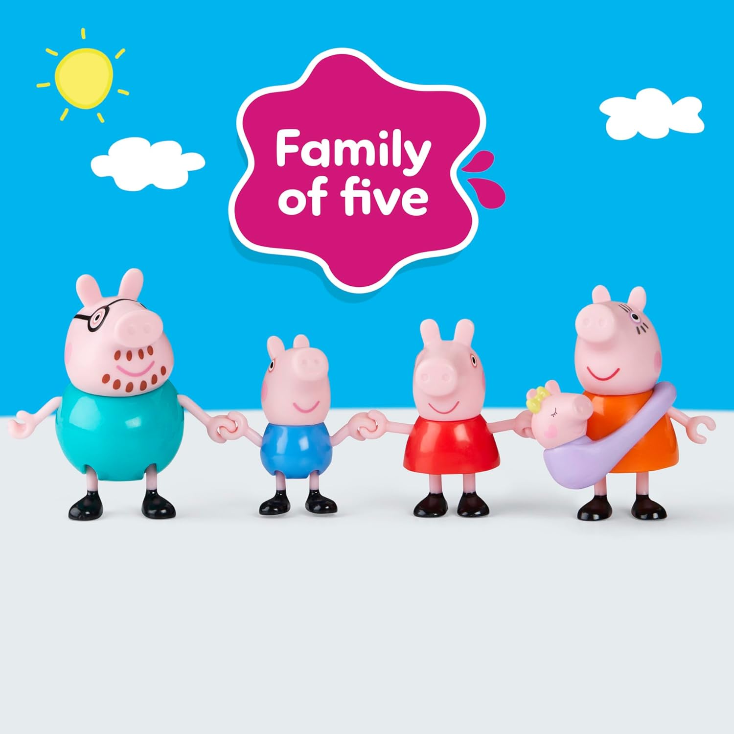 PEPPA PIG Peppa's Family of Five with Baby Evie Poseable Figures