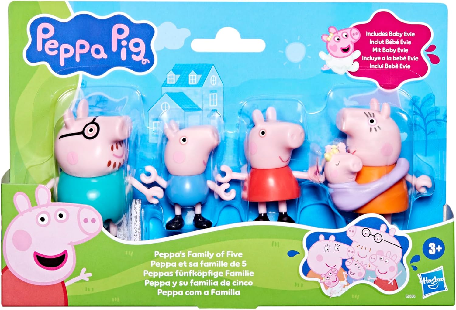 PEPPA PIG Peppa's Family of Five with Baby Evie Poseable Figures