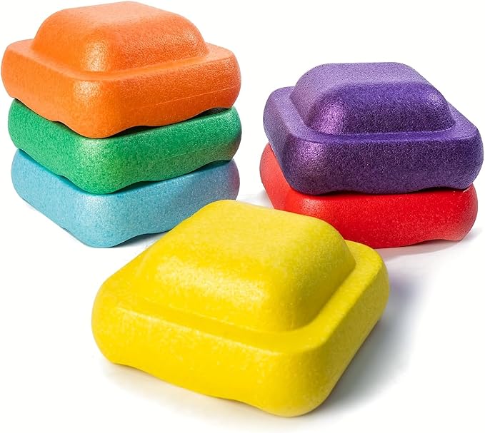 Play Factory 6-Piece Non-Slip Balance Stones for Indoor & Outdoor Play