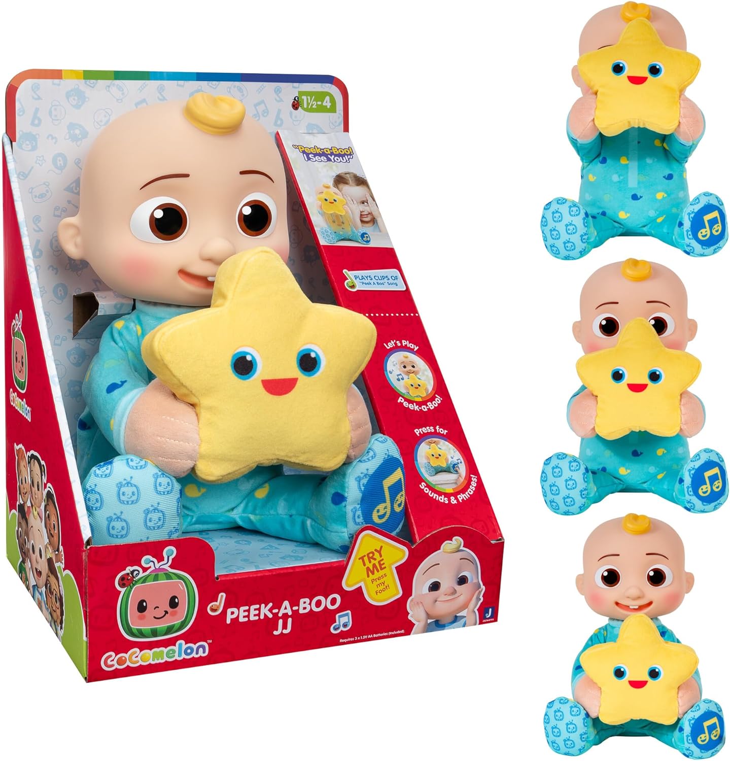 CoComelon Peek-A-Boo JJ 10Inch Feature Soft Plush Toy