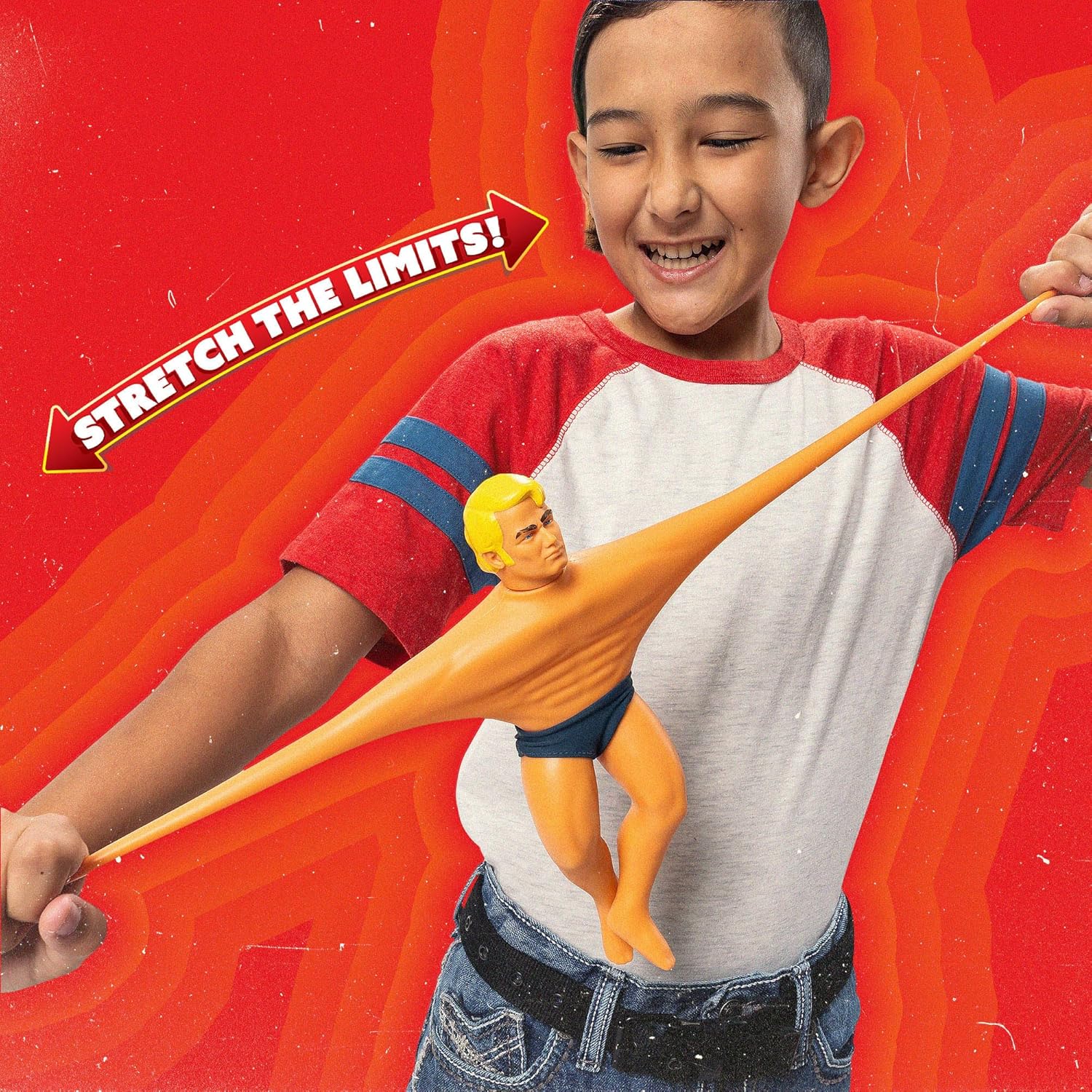Basic Fun Stretch Armstrong Large 10Inch Retro Action Figure Super Stretchy Toy