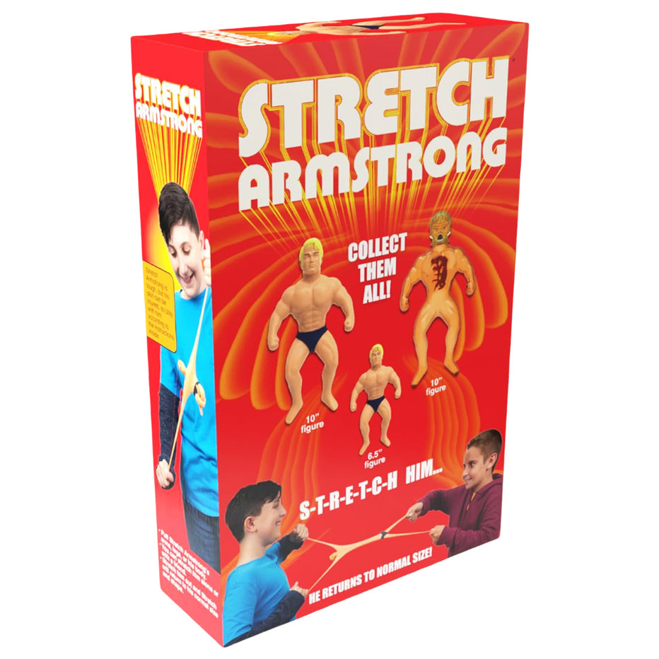 Basic Fun Stretch Armstrong Large 10Inch Retro Action Figure Super Stretchy Toy