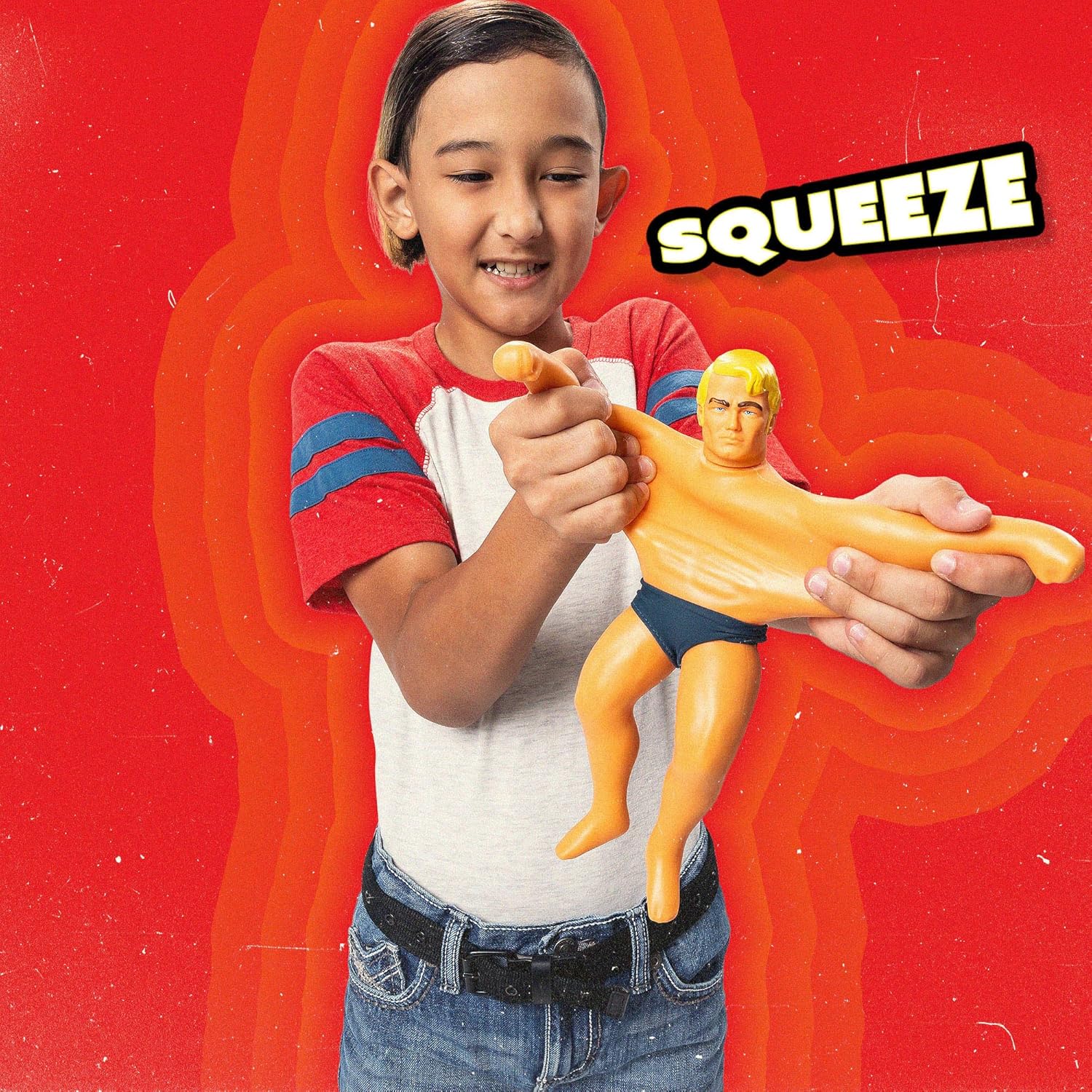 Basic Fun Stretch Armstrong Large 10Inch Retro Action Figure Super Stretchy Toy