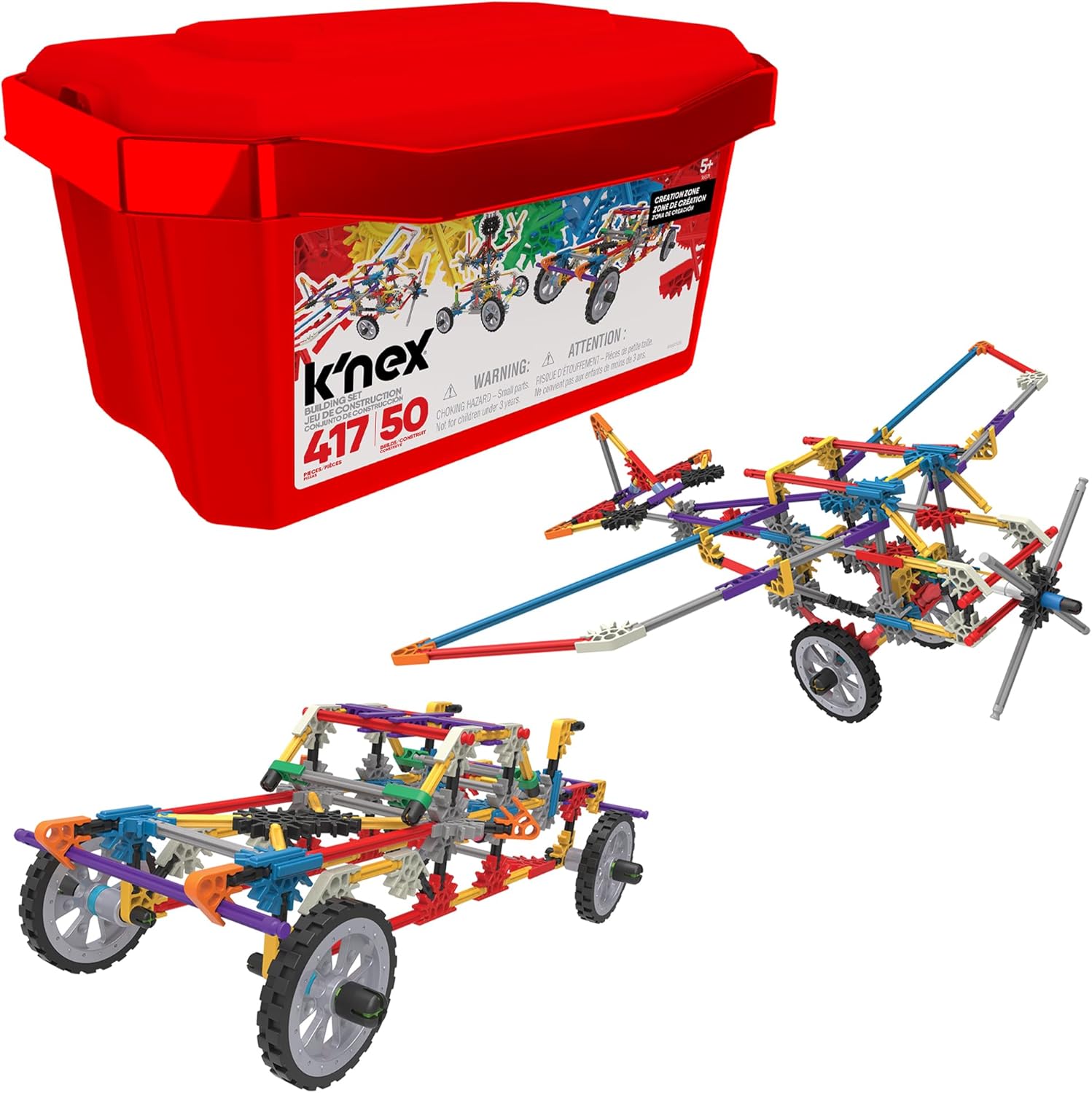 Basic Fun K'NEX Creation Zone Building Set 50 Model 417 Pieces