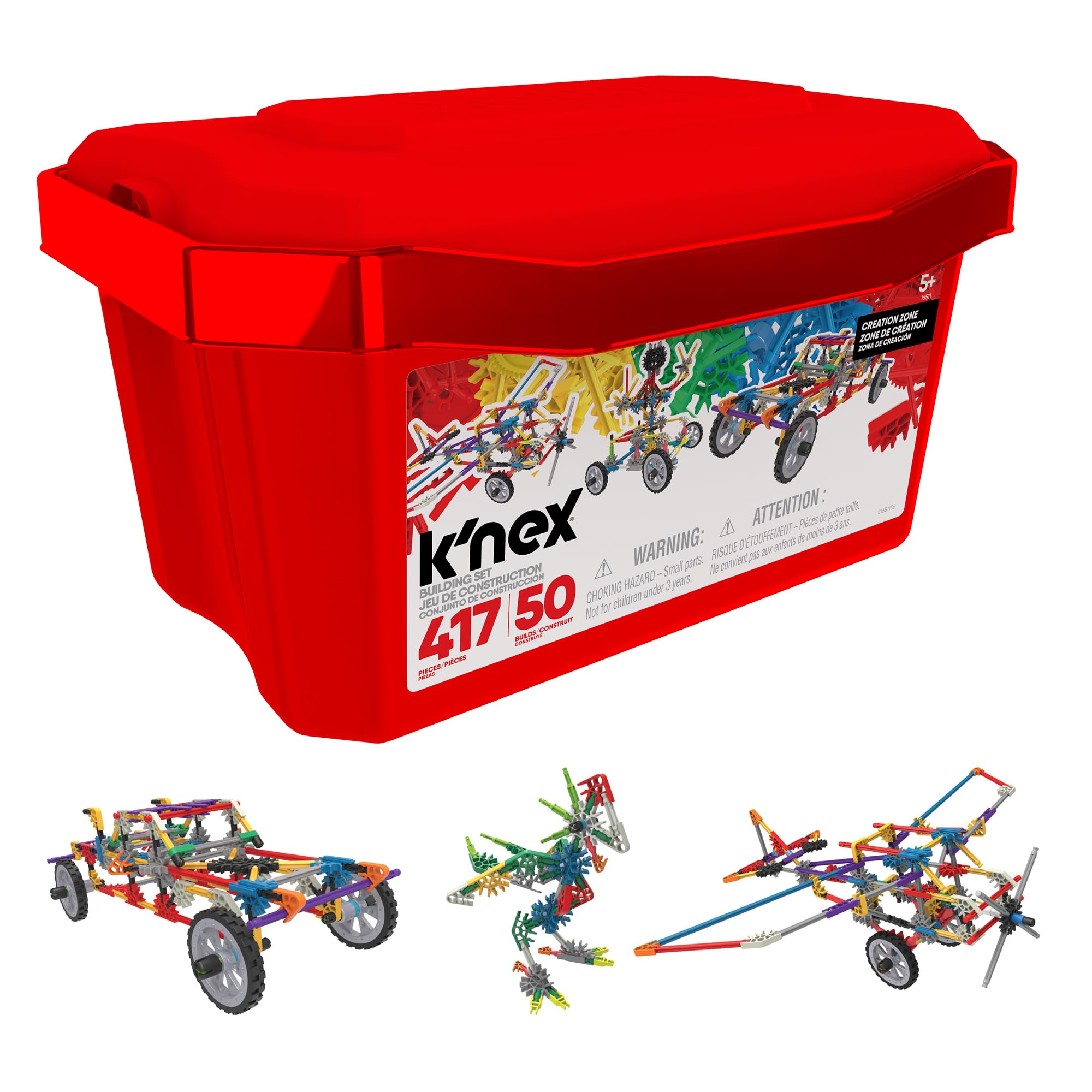 Basic Fun K'NEX Creation Zone Building Set 50 Model 417 Pieces