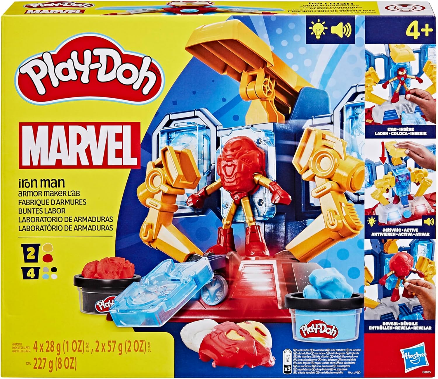 Play-Doh Marvel IRON MAN Armor Maker Lab Playset with Lights and Sounds