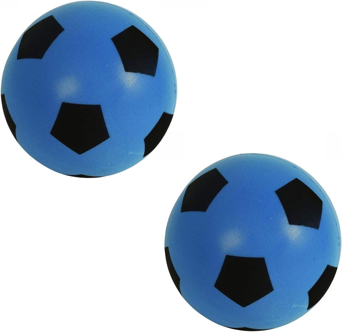 HTI Fun Sport Foam BLUE 2 PACK Footballs Indoor/Outdoor Soft Sponge