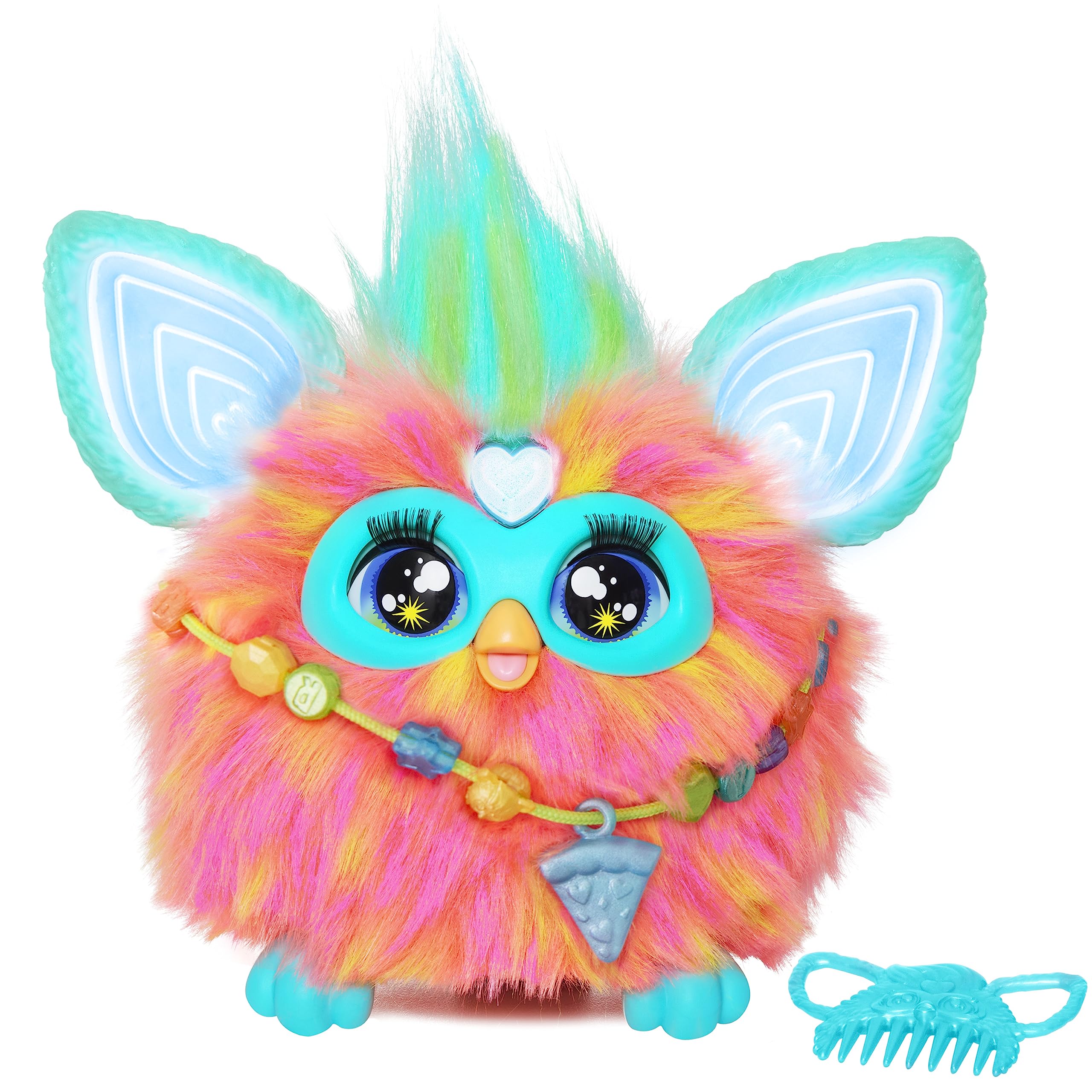 Furby Coral Interactive Soft Plush Toy with 15 Fashion Accessories - English Version