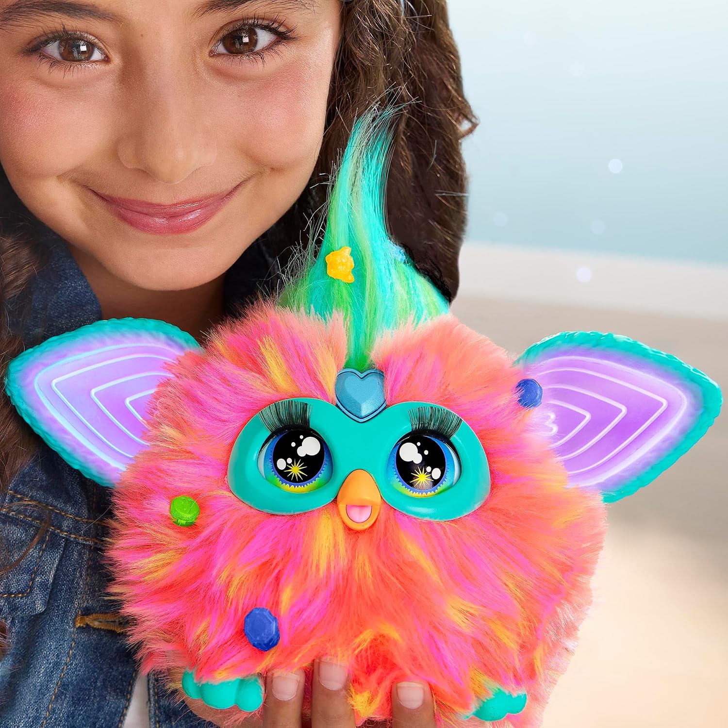 Furby Coral Interactive Soft Plush Toy with 15 Fashion Accessories - English Version