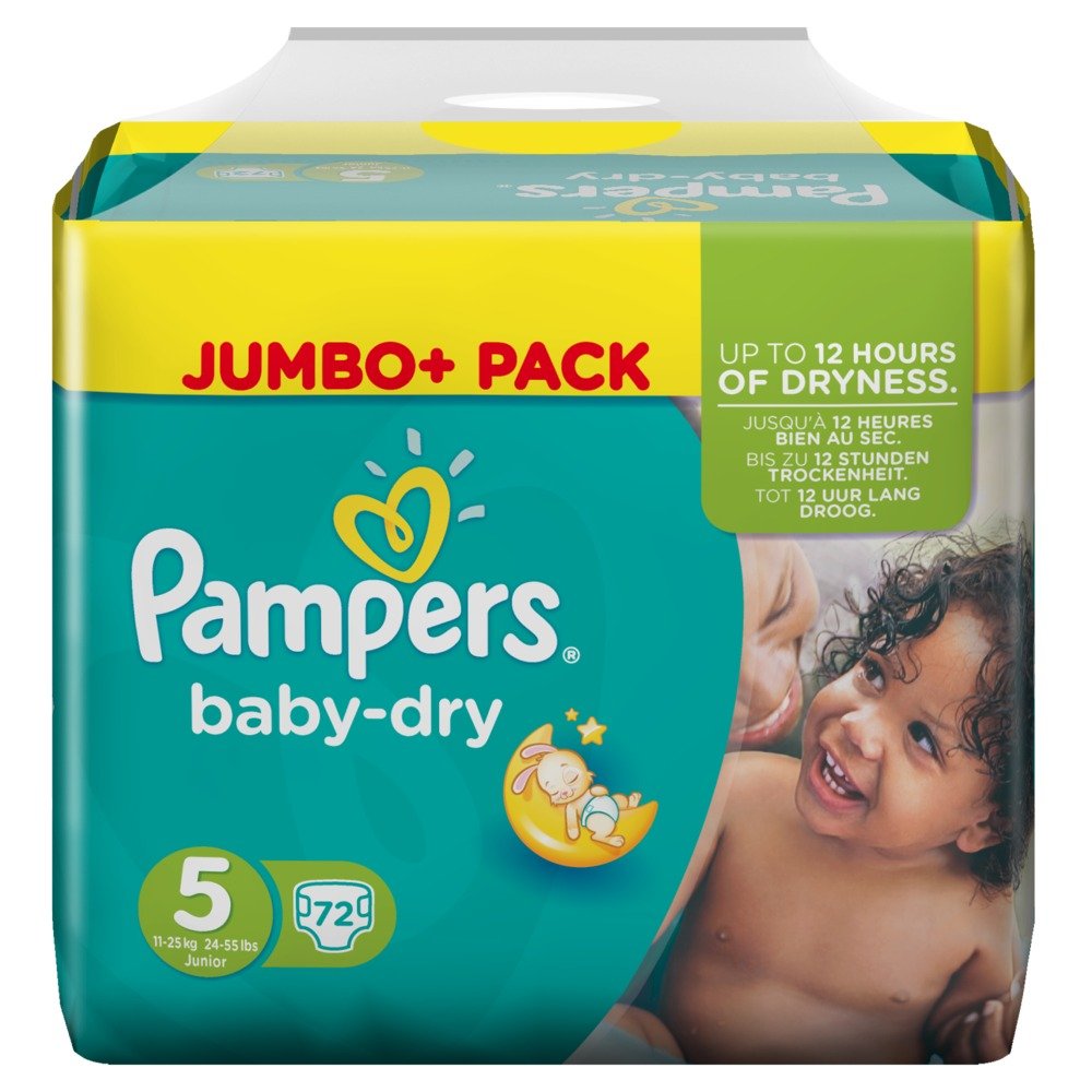 Pampers Baby Dry Size 5 Junior 11-25 kg Jumbo Plus Pack