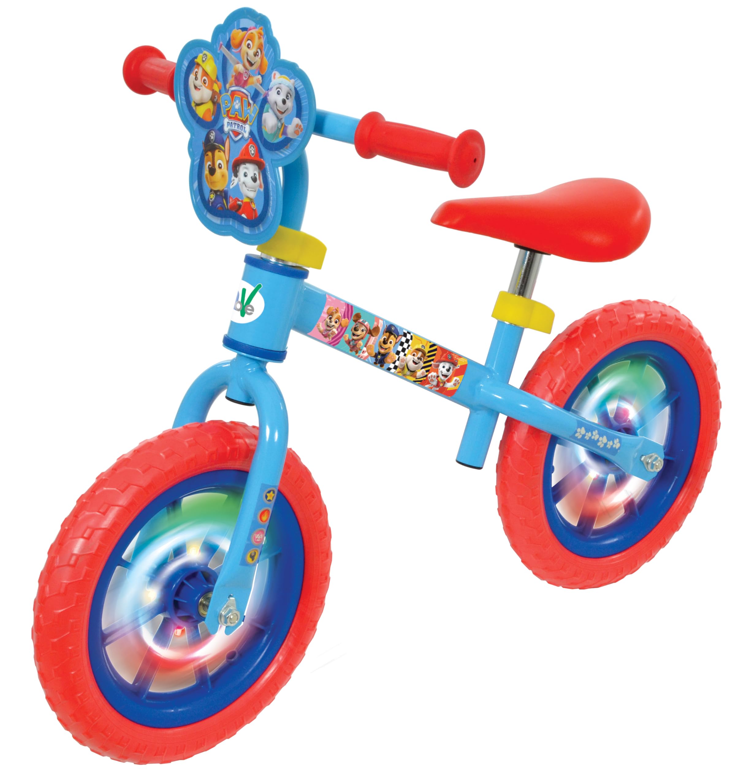 Paw Patrol Balance Bike 12Inch Boys Girls Push Along Bicycle with Light Up Wheels