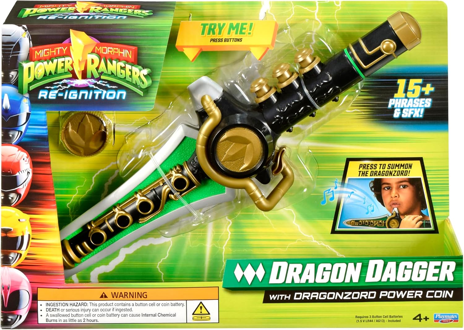 Mighty Morphin Power Rangers DRAGON DAGGER With Power Coin