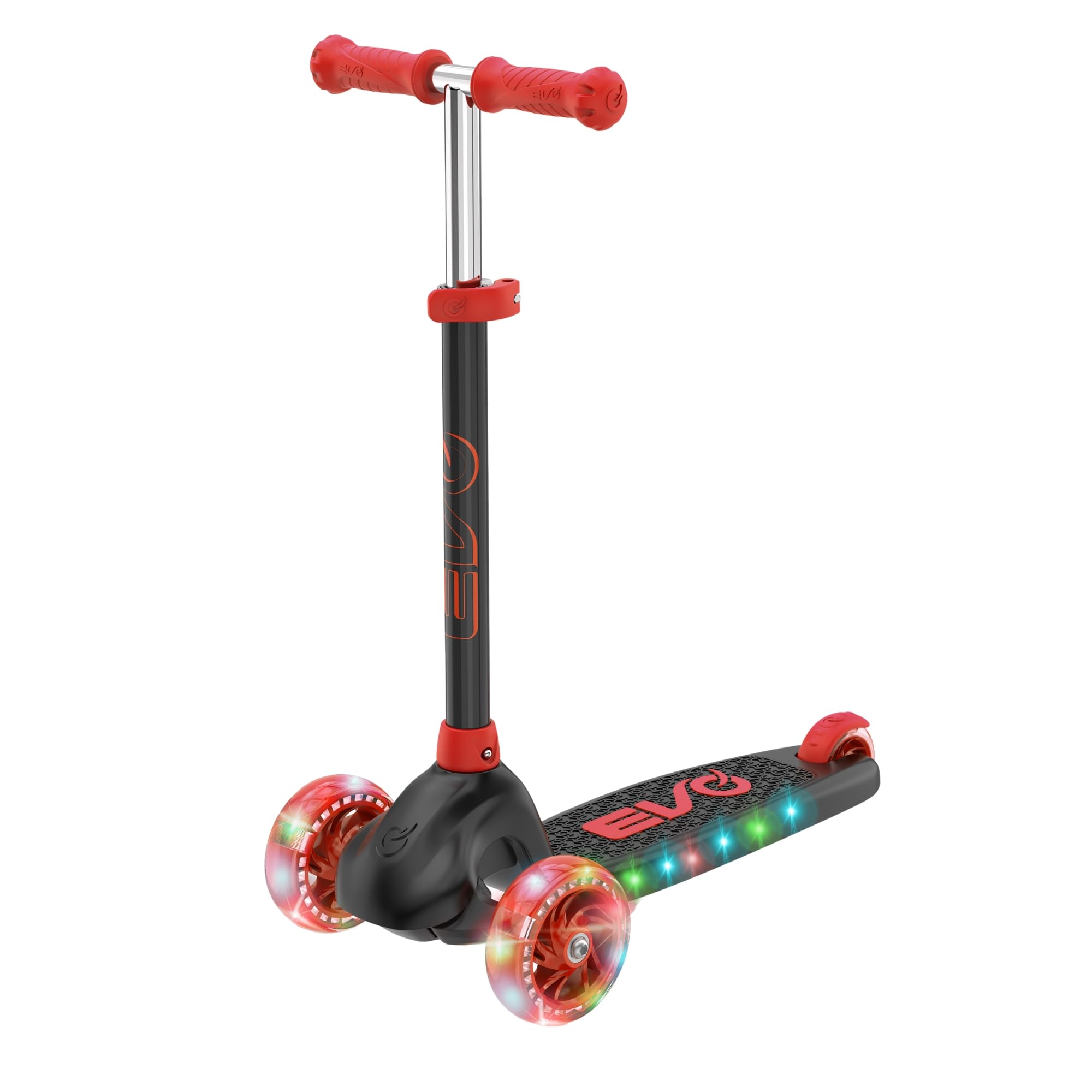 EVO Eclipse Light-Up 3-Wheeled Kids Push Scooter Red