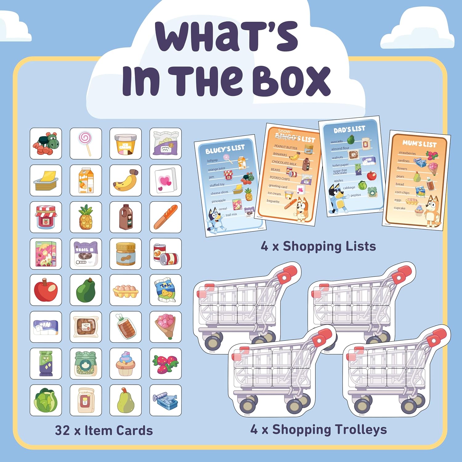 Orchard Toys Official Bluey Shopping List Matching and Memory Game