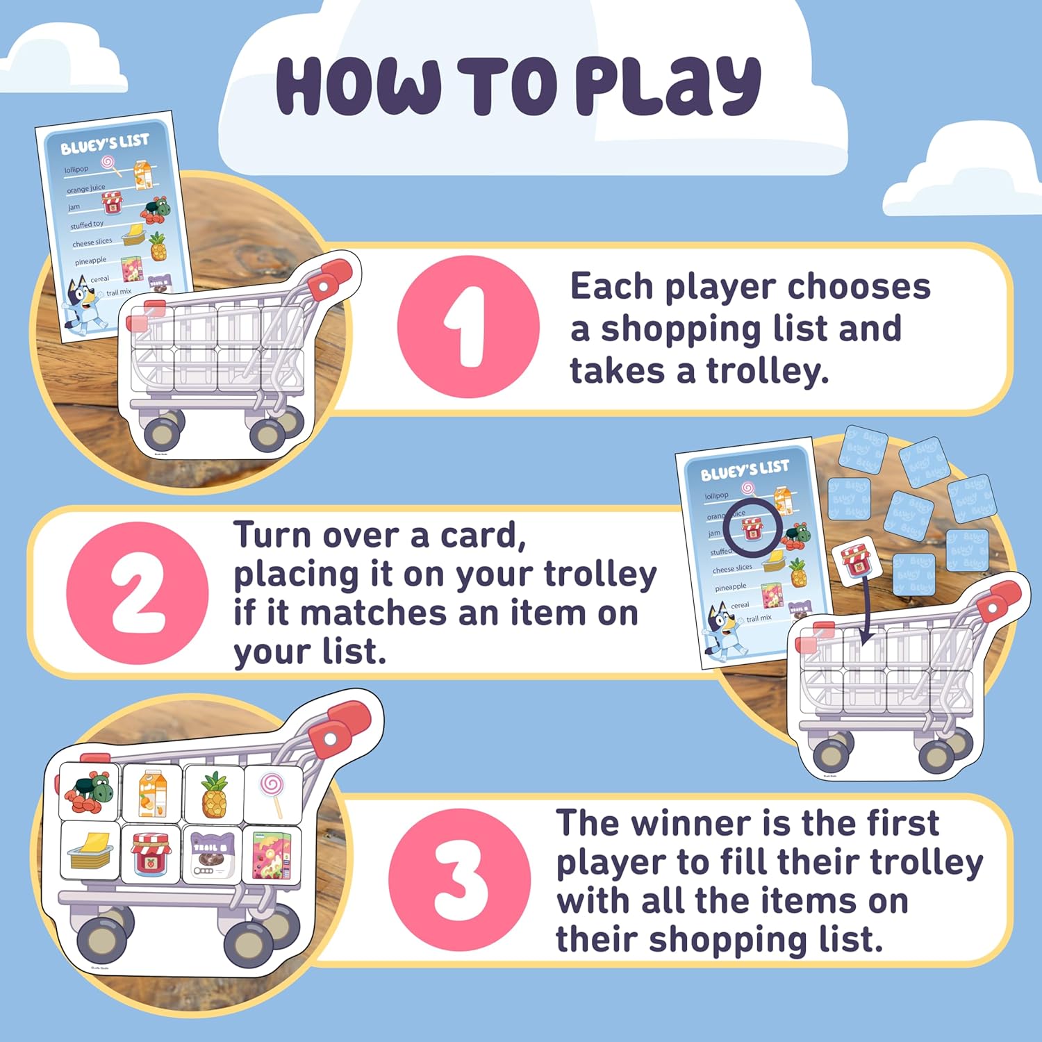 Orchard Toys Official Bluey Shopping List Matching and Memory Game