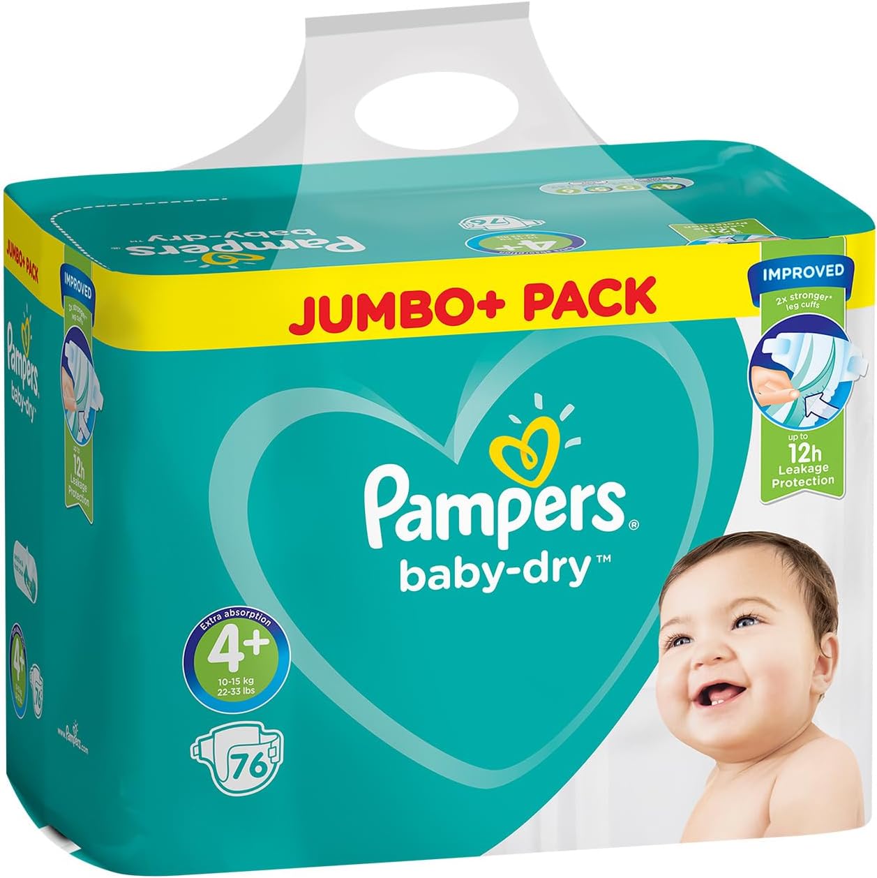 Pampers Baby Dry Nappies Size 4 Plus Jumbo Pack