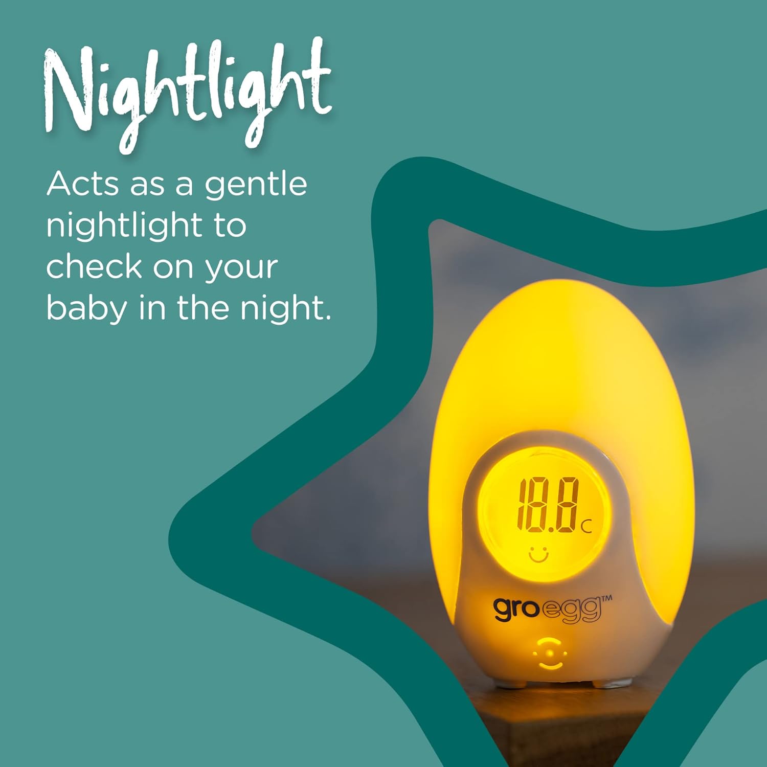 Tommee Tippee GROEGG Digital Colour Changing Room Thermometer and Night Light