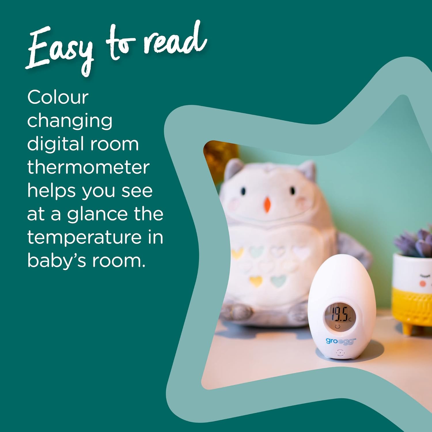 Tommee Tippee GROEGG Digital Colour Changing Room Thermometer and Night Light