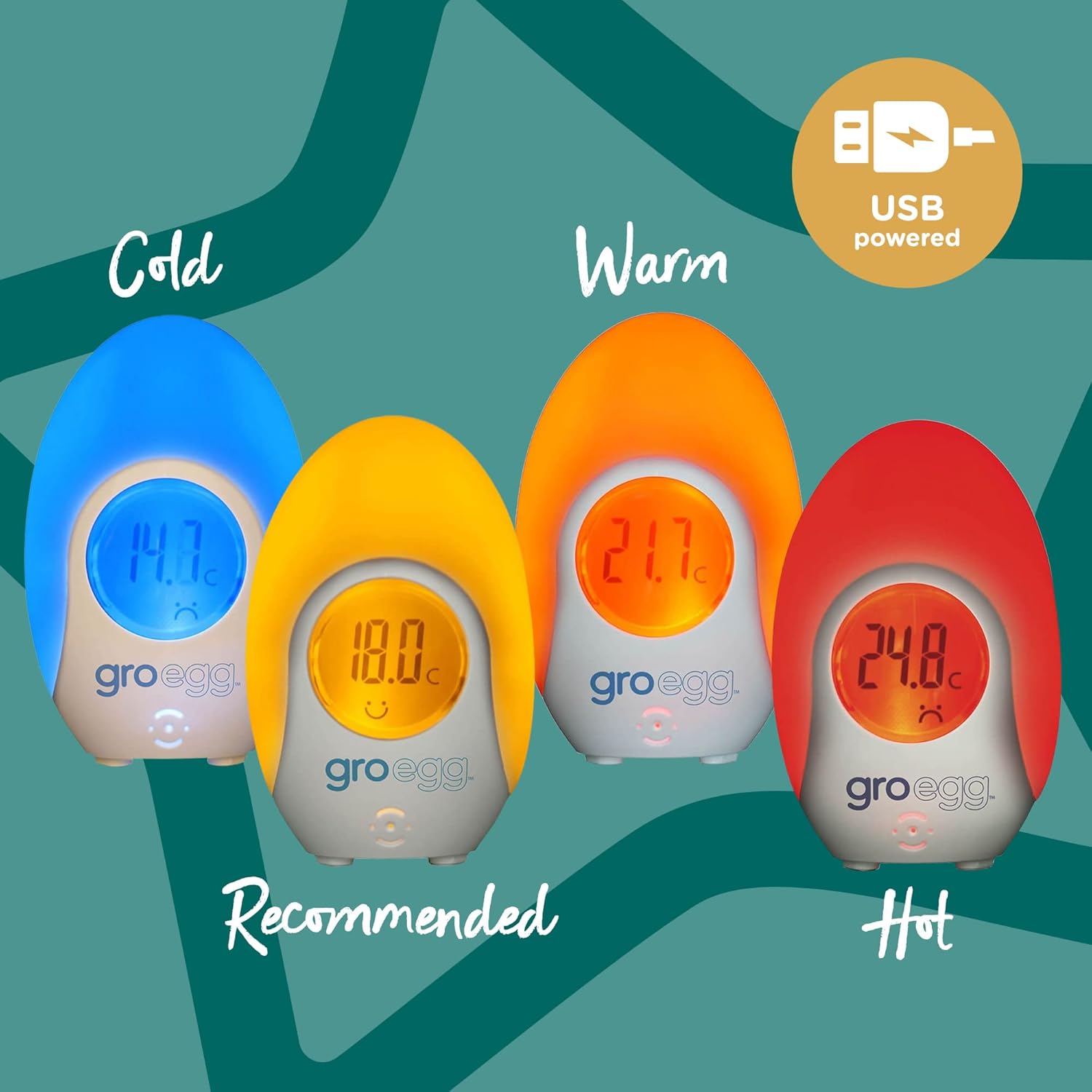 Tommee Tippee GROEGG Digital Colour Changing Room Thermometer and Night Light