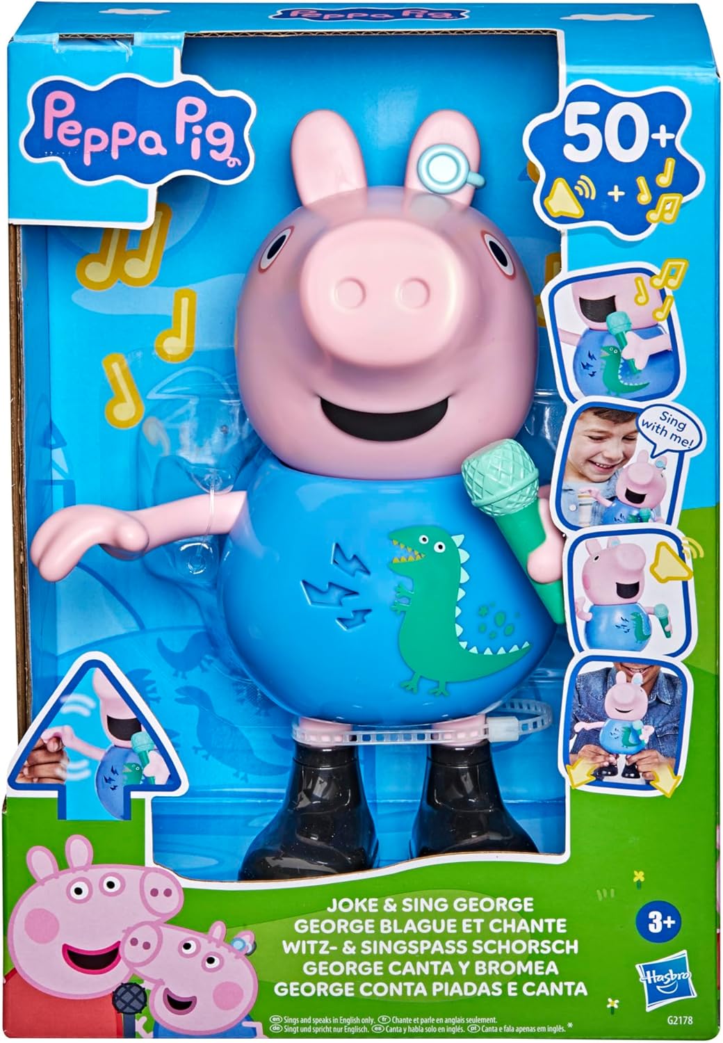 Peppa Pig  Joke & Sing George 8Inch Figure, Musical Toy with 50+ Sounds and Songs