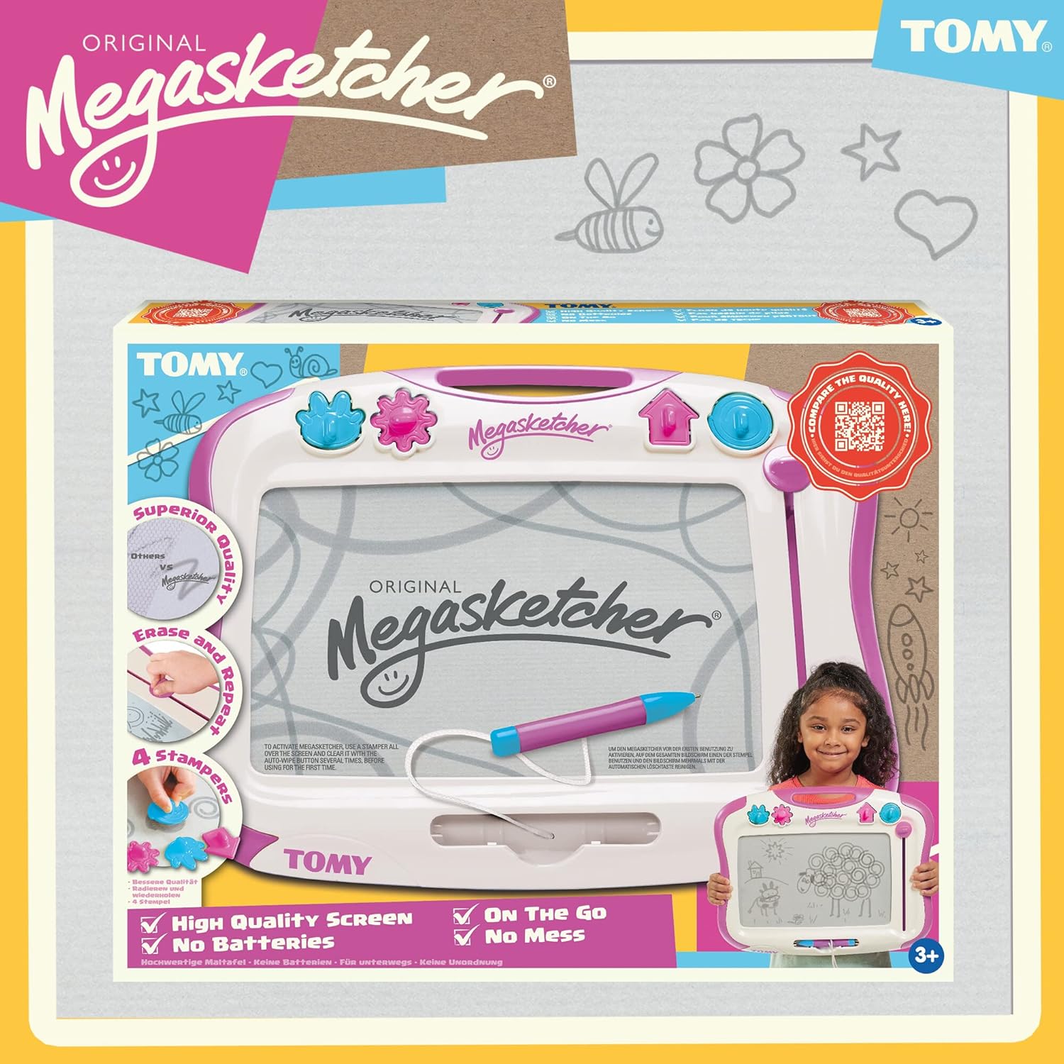 Tomy Megasketcher Magnetic Drawing Board Purple