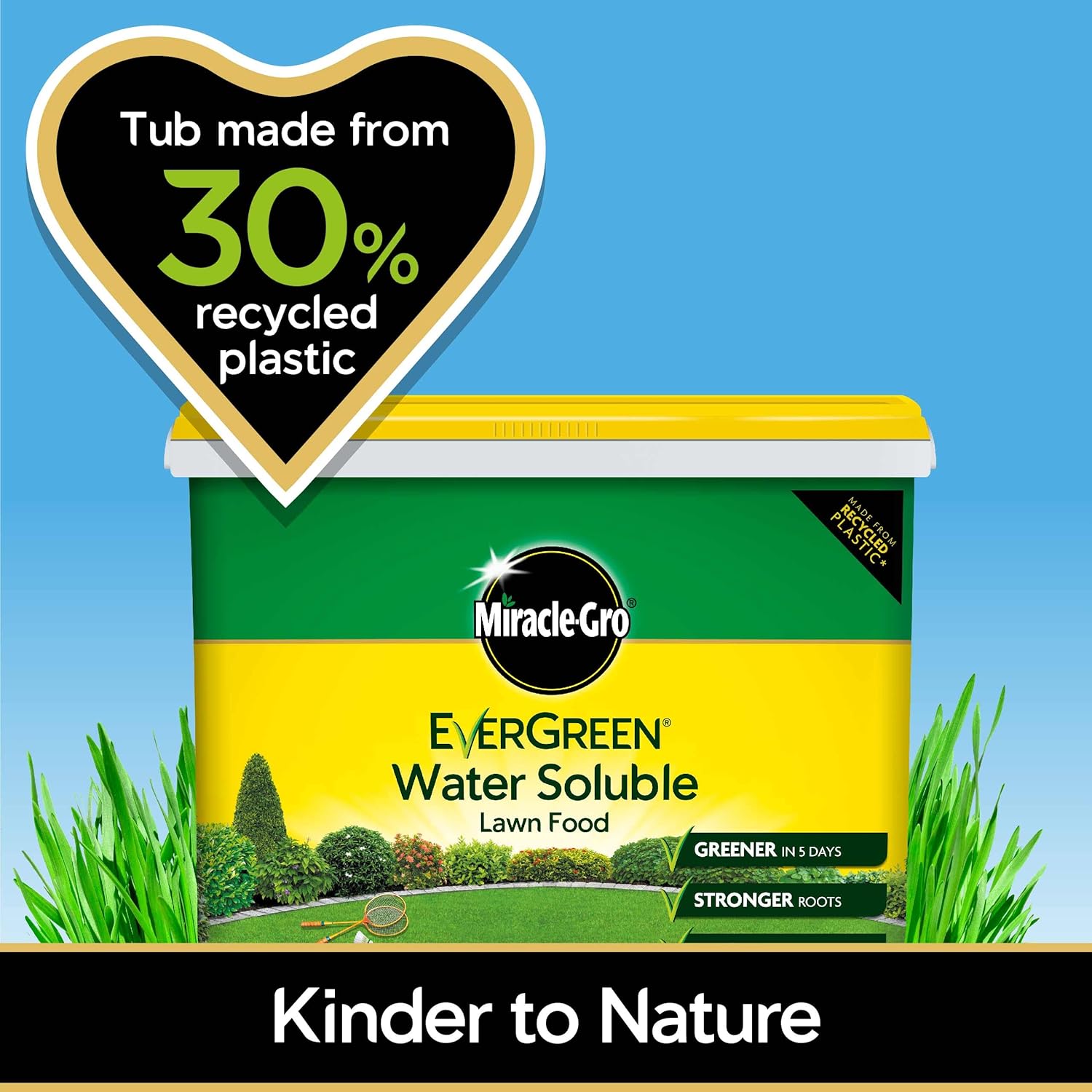 Miracle-Gro Evergreen Water Soluble Lawn Food 400Sq M (2 Kg) Tub