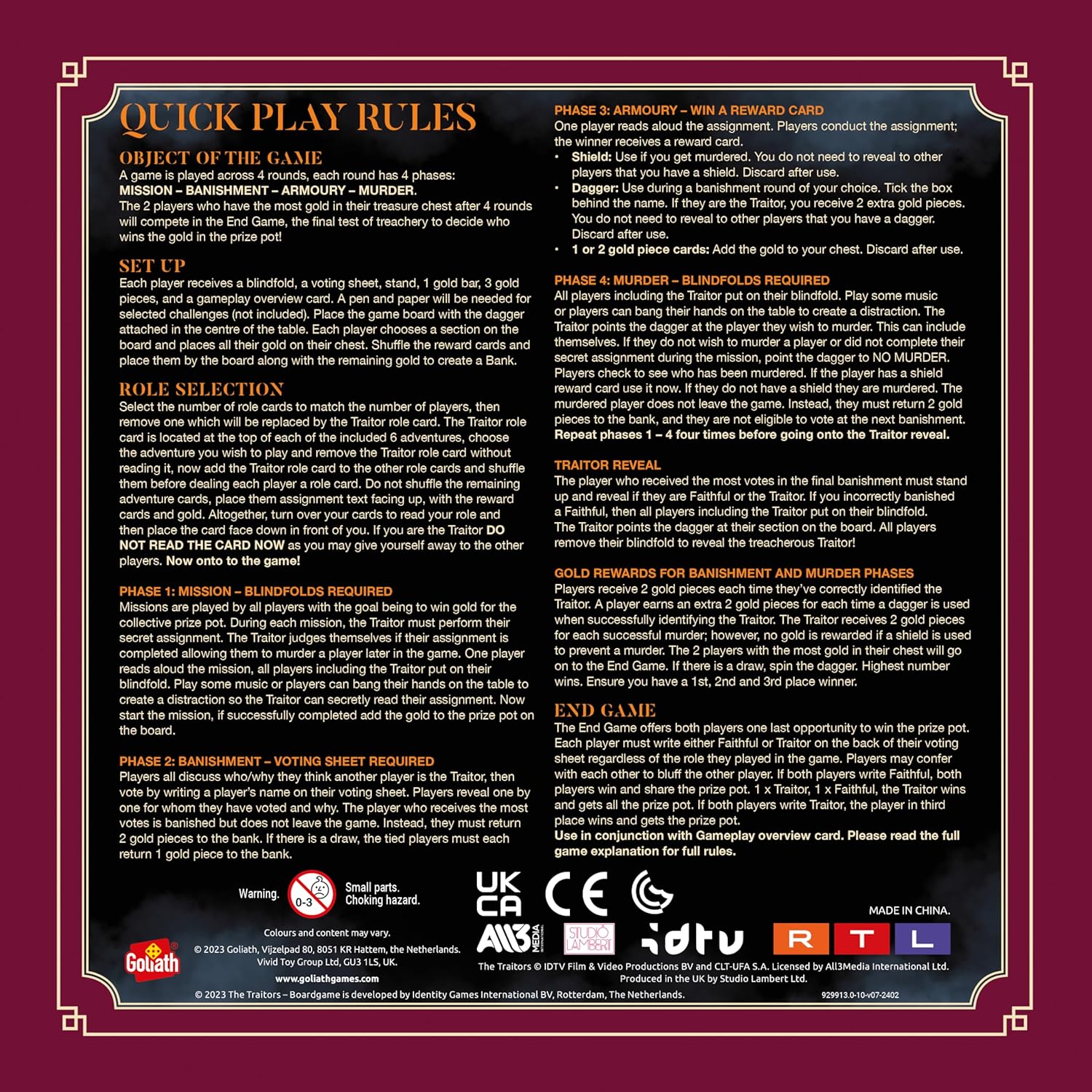 Goliath Games Presents: The Traitors Official Board Game
