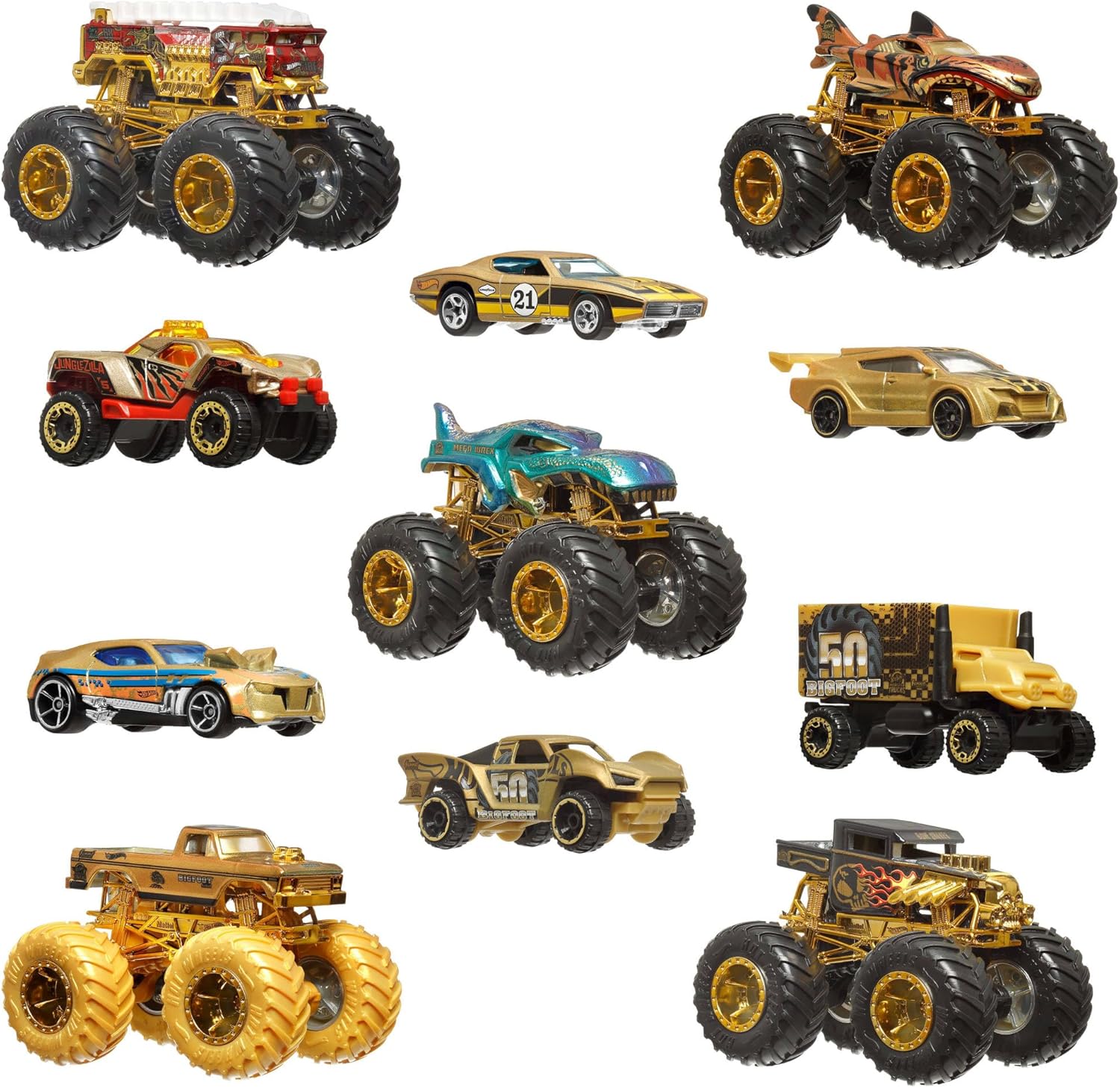 Hot Wheels Monster Trucks Trophy Champions Collection Toy Cars and Trucks