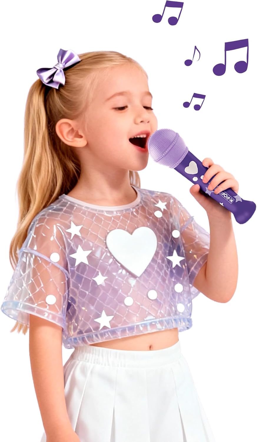 K POP IDOL Musical Toy K-pop Inspired Microphone with Voice Recording and Built-in Sounds