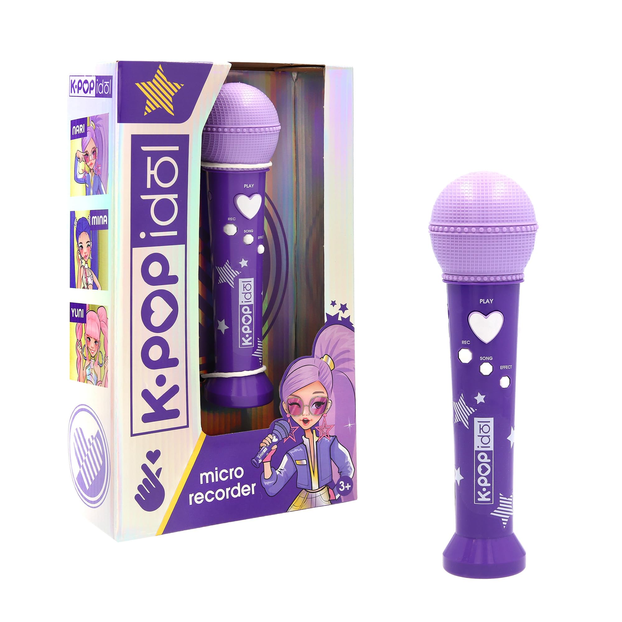 K POP IDOL Musical Toy K-pop Inspired Microphone with Voice Recording and Built-in Sounds