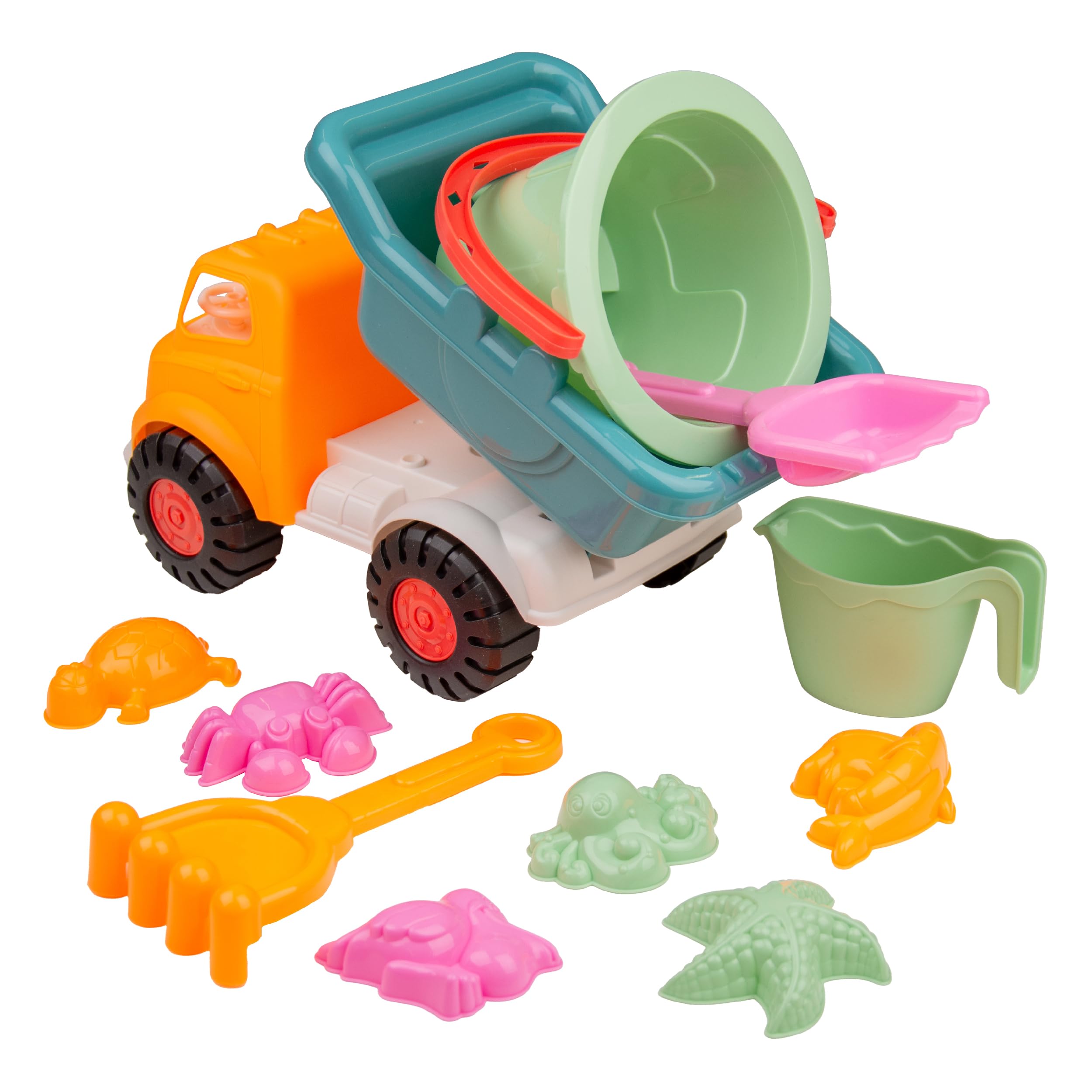Activo Sand Truck & Accessories Set 11-Piece Beach Toy Collection