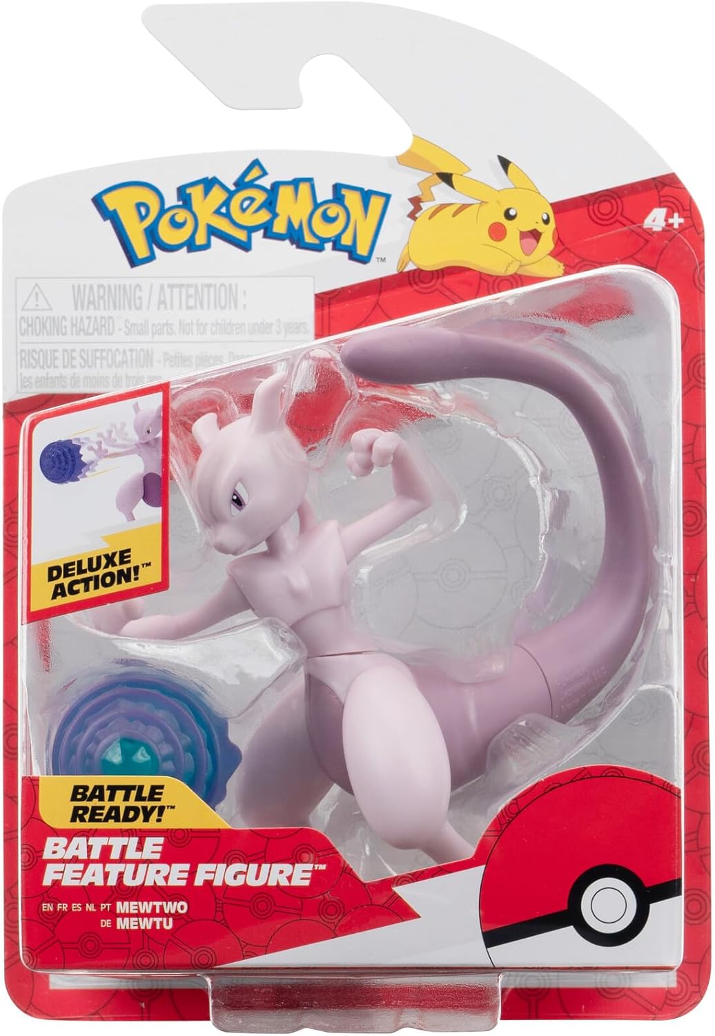 Pok�mon MEWTWO 4.5Inch Battle Feature Figure with Psychic Blast Launcher