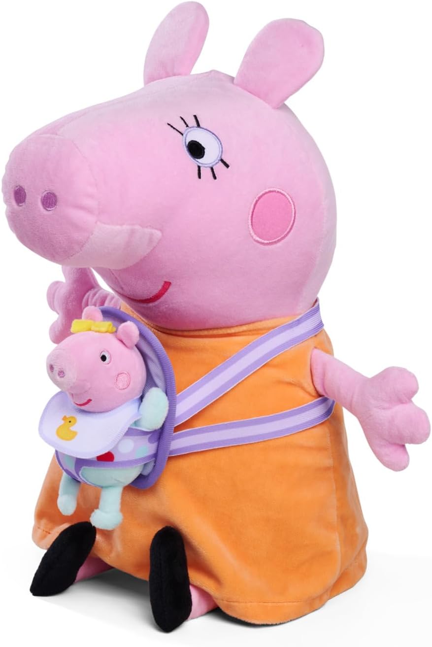 Simba Official Peppa Pig MUMMY PIG & EVIE Soft Plush Toy