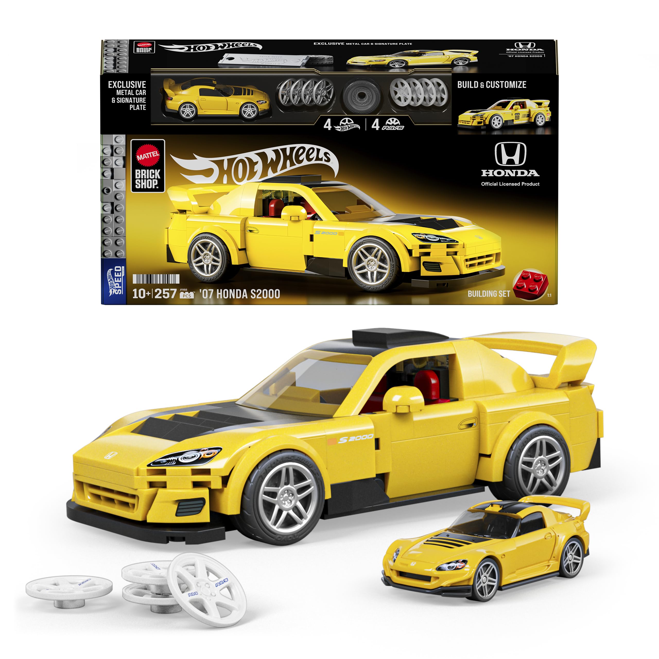Mattel Brick Shop Hot Wheels Speed Series Building Set '07 HONDA S2000 257 Pieces
