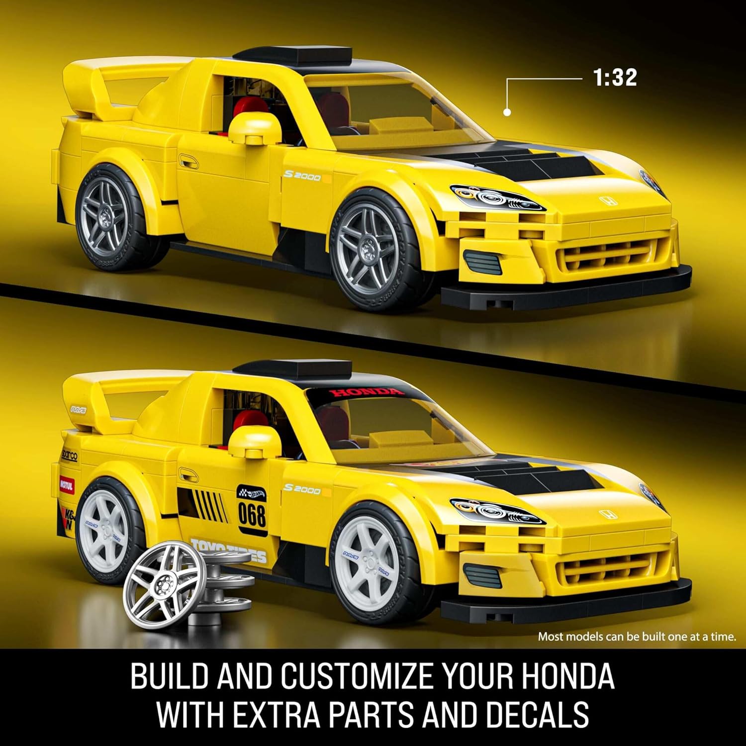 Mattel Brick Shop Hot Wheels Speed Series Building Set '07 HONDA S2000 257 Pieces
