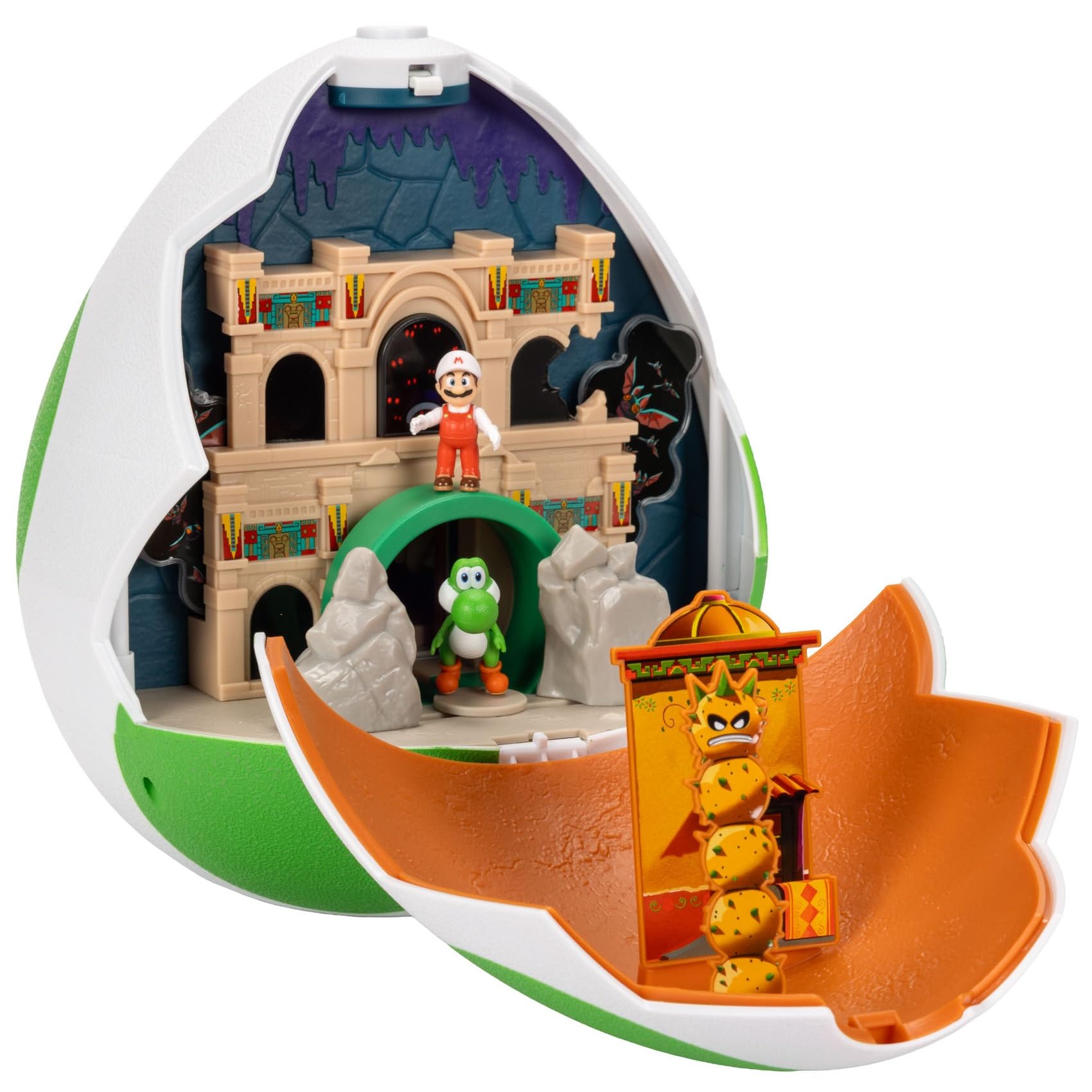 The Super Mario Galaxy Movie 9 inch Yoshi Egg Playset with Yoshi and Exclusive Fire Mario Action Figures