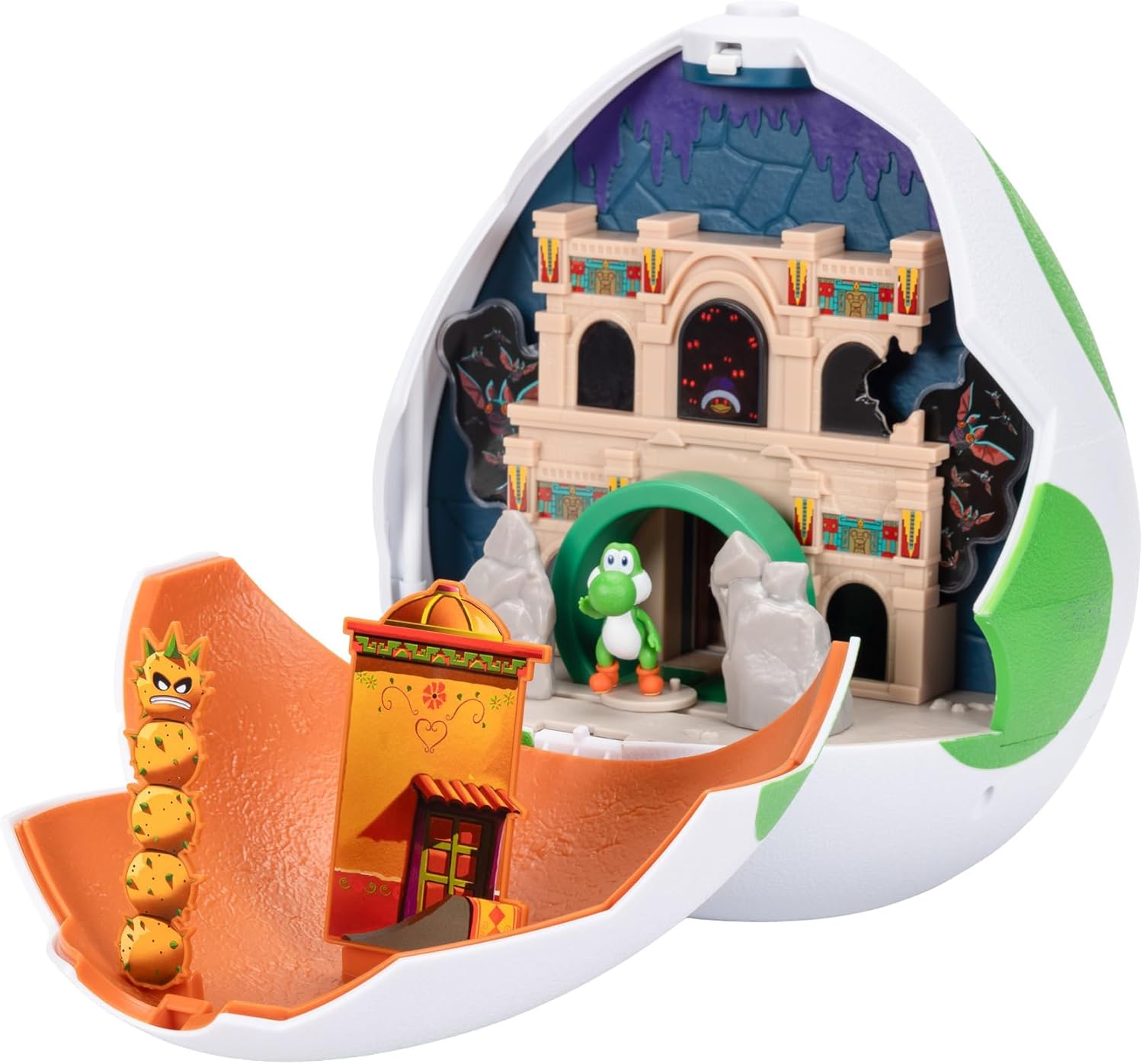 The Super Mario Galaxy Movie 9 inch Yoshi Egg Playset with Yoshi and Exclusive Fire Mario Action Figures