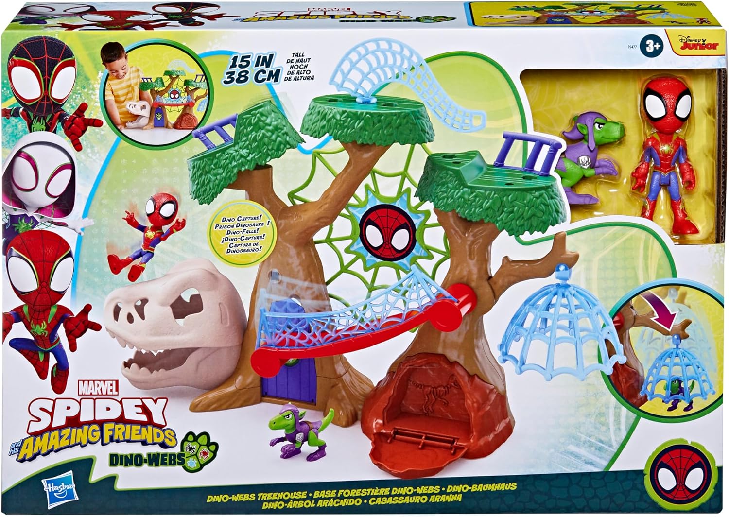 Marvel Spidey and his Amazing Friends Dino-Webs Spiderman Treehouse Super Hero Playset