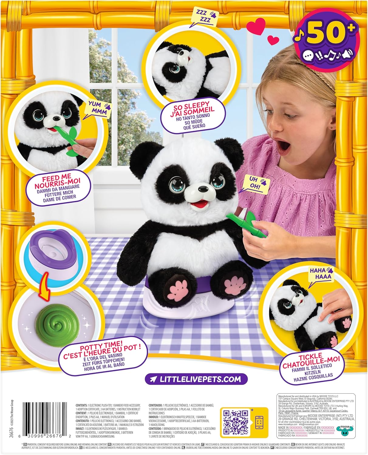 Little Live Pets My Baby Panda ChuChu Soft Plush Toy Interactive Sounds, Feeding, Potty Dance