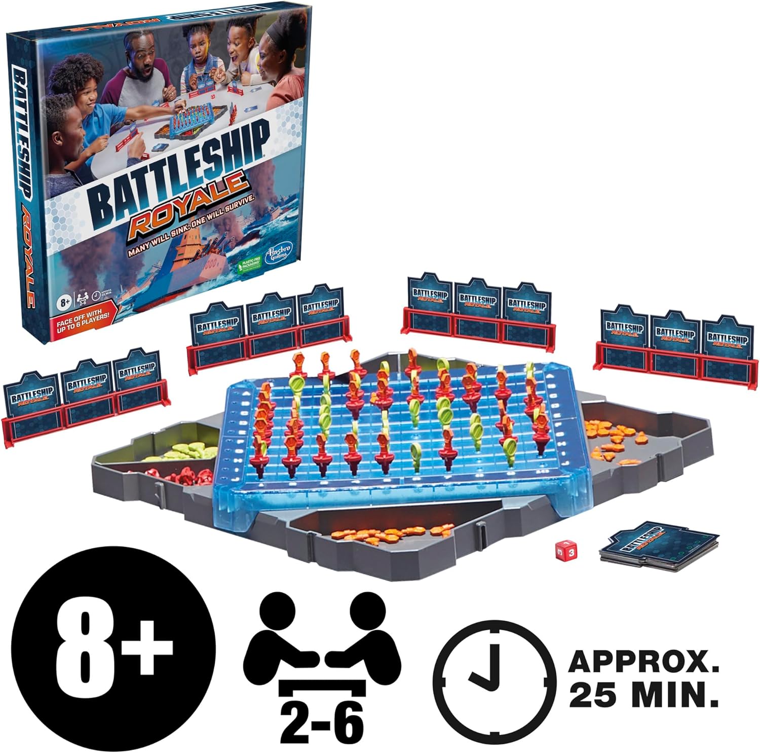 Hasbro Gaming Battleship Royale Edition Game for 2 to 6 Players