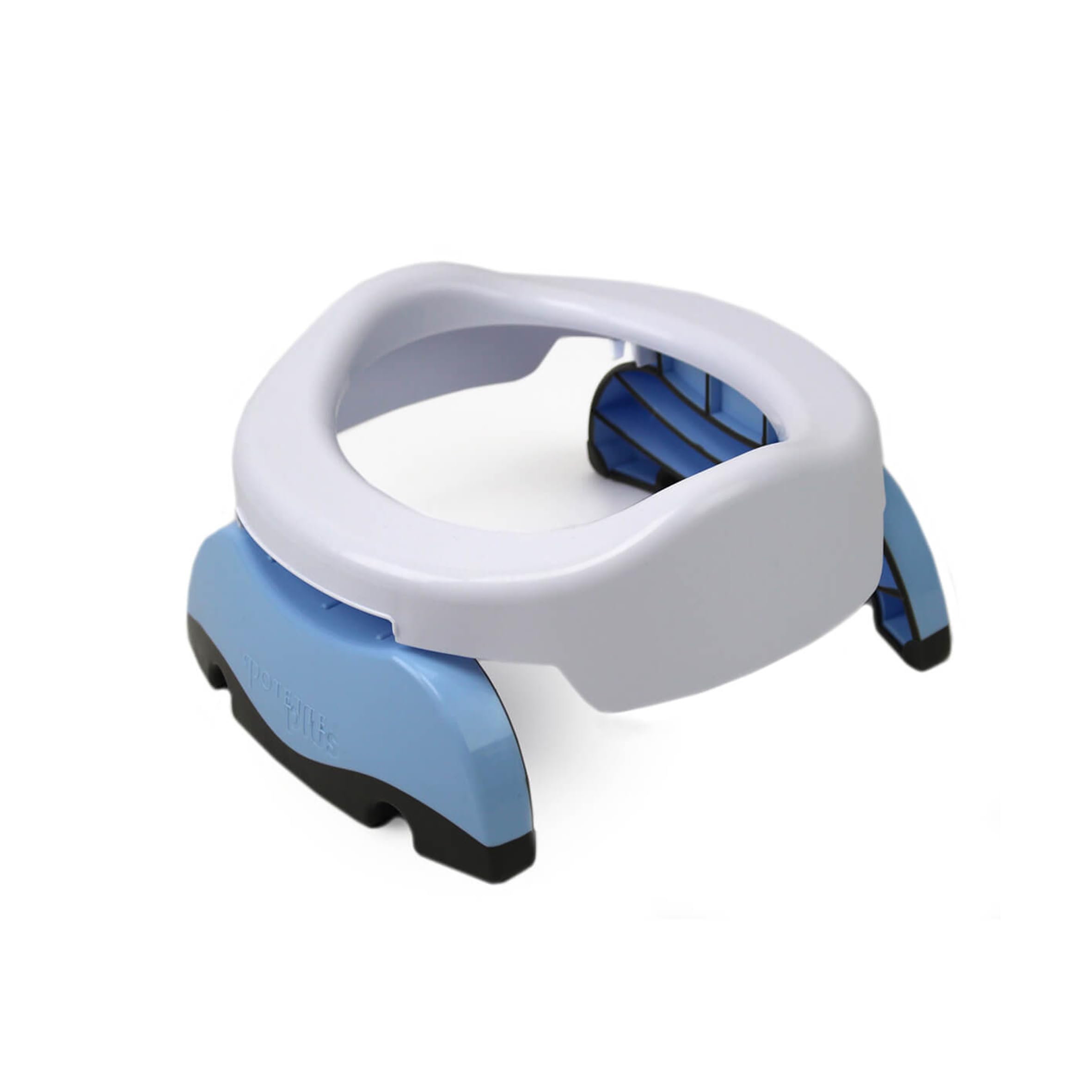 Potette Plus 2-in- Folding Travel Potty & Toilet Trainer Seat White/Blue