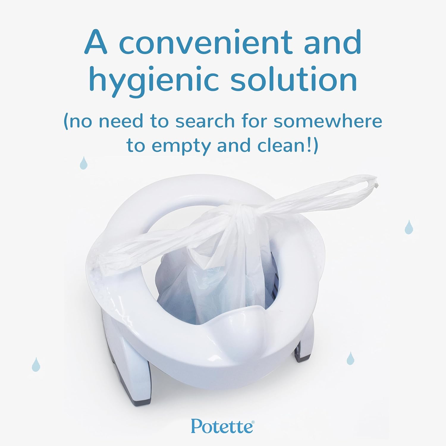 Potette Plus 2-in- Folding Travel Potty & Toilet Trainer Seat White/Blue