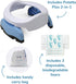 Potette Plus 2-in- Folding Travel Potty & Toilet Trainer Seat White/Blue
