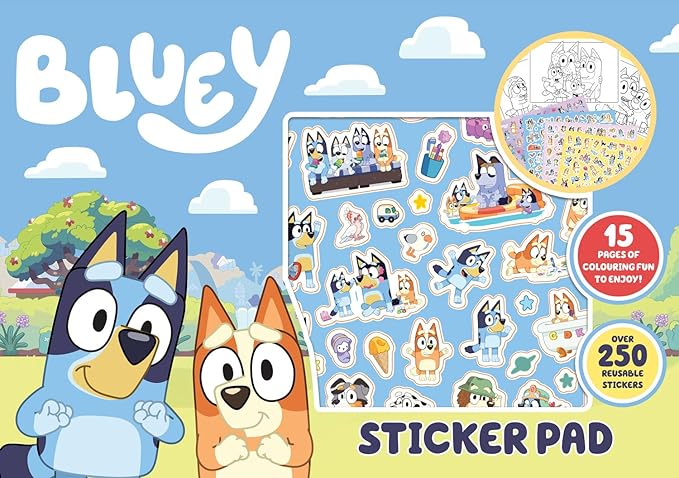 Bluey Sticker Pad Colouring Book Sticker Activity Book