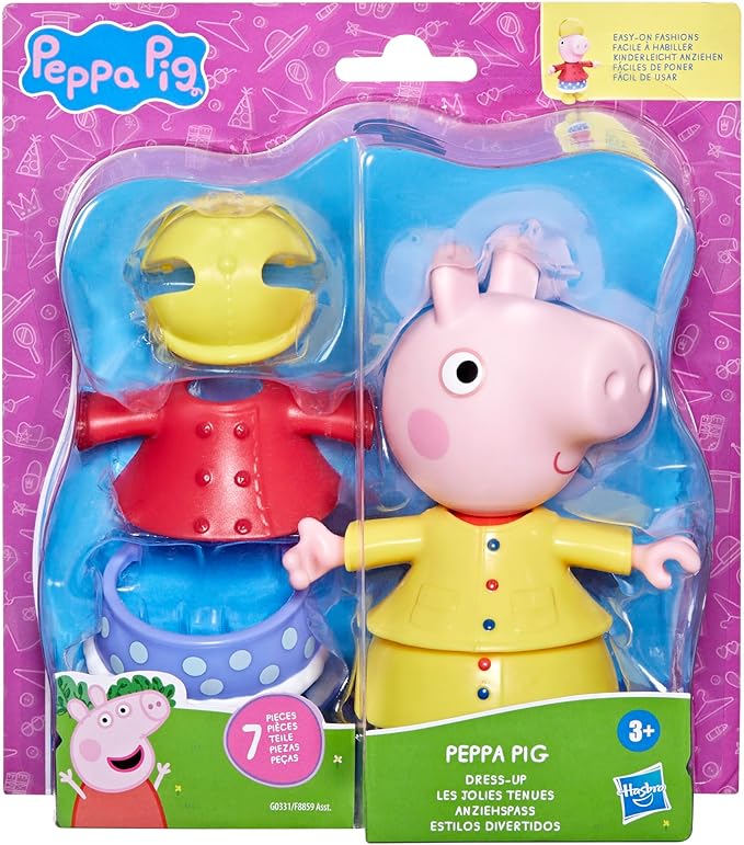 Peppa Pig Dress-Up Figure 15cm Doll with 6 Rain & Snow Fashion Accessories