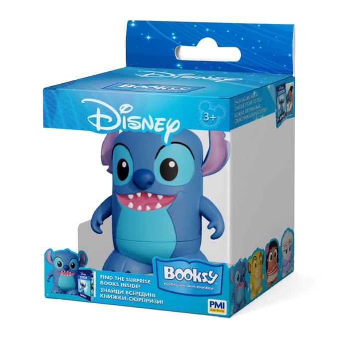 Disney Stitch Booksy Action Figure Toy with a Miniature Educational Book