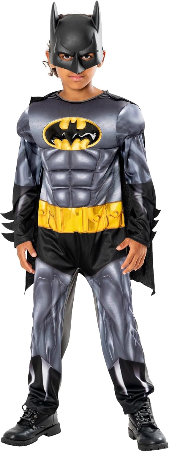 RUBIES Batman Padded Metallic Kids Children Fancy Dress Outfit 7-8 YEARS