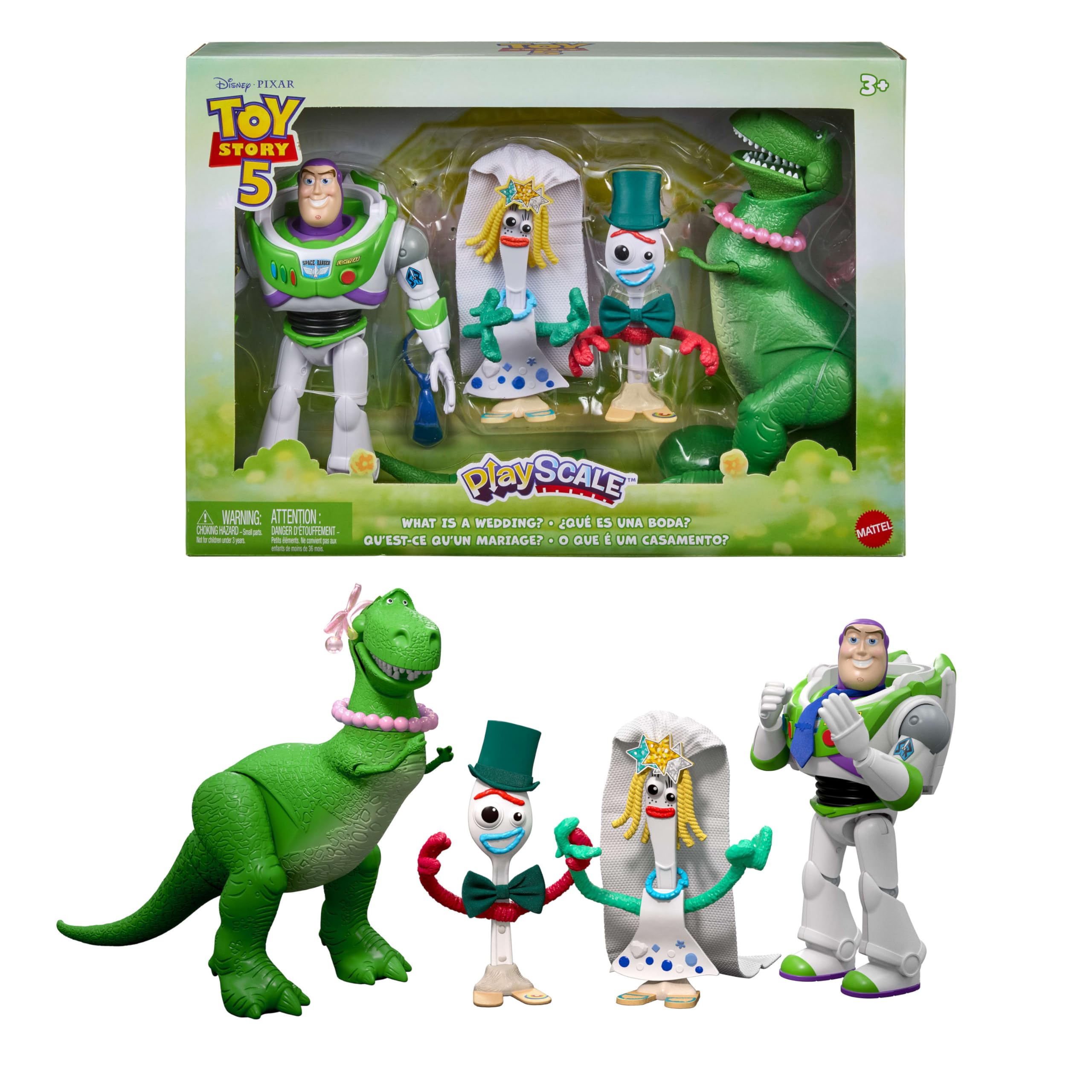Mattel Disney and Pixar Toy Story 5 What is a Wedding? 4 Figure Pack with Accessories,